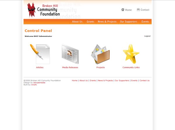 Broken Hill Community Foundation Administrator Control Panel